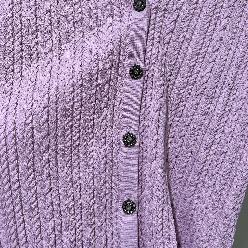 ZARA Pink Knit Cardigan Sweater with Jewel Buttons - Picture 3 of 3